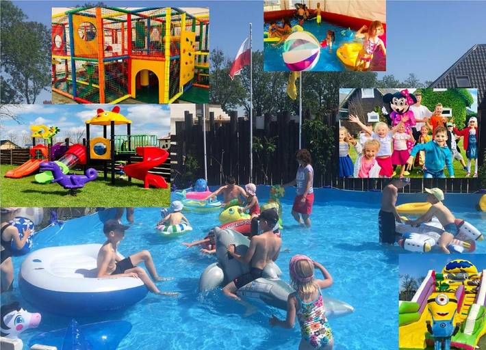 Ferienpark für 9 Personen, mit Whirlpool und Terrasse sowie Garten und Kinderpool