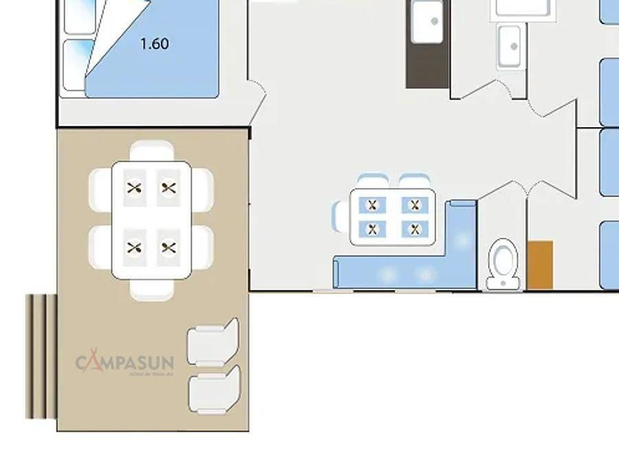 Campasun Les Hautes Prairies - Mobilheim 6 personen - Lavendel - 28m² - 3 Schlafzimmer in Lourmarin, Regionaler Naturpark Luberon