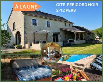 Gîte pour 12 personnes, avec terrasse et jacuzzi ainsi que piscine et jardin à Coulaures