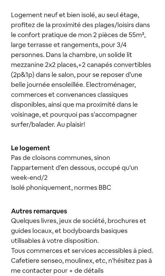 Gîte pour 4 personnes, avec balcon à Bénesse-Maremne - 2