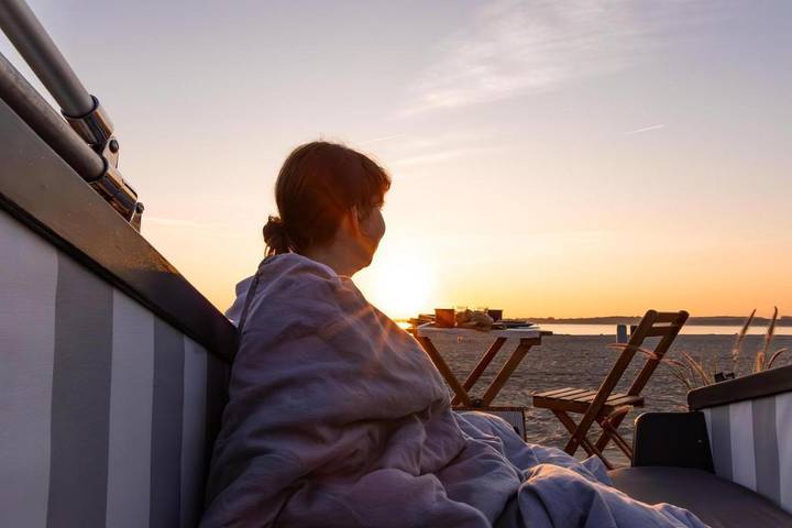 Zelt für 2 Personen, mit Ausblick und Terrasse in der Lübeck