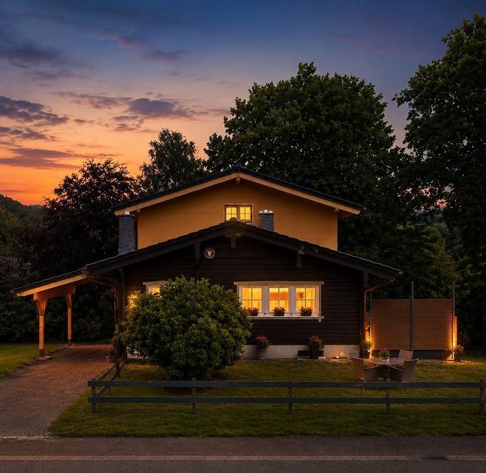 Ferienhaus für 12 Personen, mit Balkon und Terrasse sowie Garten am Edersee