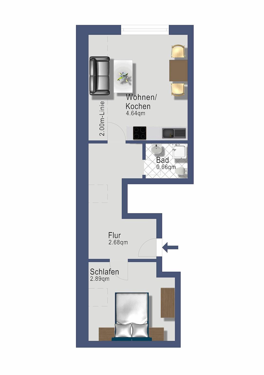 Ganze Wohnung, Appartment 5 im Appartementhaus Schleiblick 1. Og in Ekenis, Boren