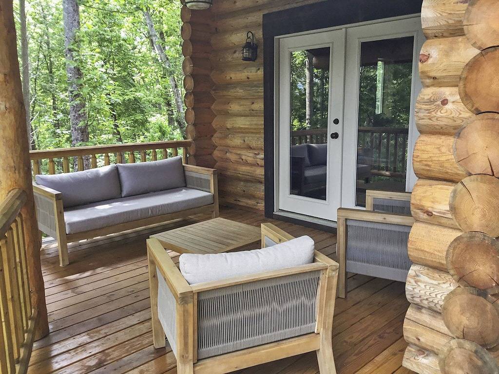 \"The Reel View\" Custom Log Cabin am Seeufer mit Doppeldecker-Dock und Mtn. Ansichten in Nebo, McDowell County