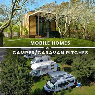 Camping für 2 Personen, mit Garten und Terrasse sowie Ausblick und Pool, mit Haustier in Norditalien