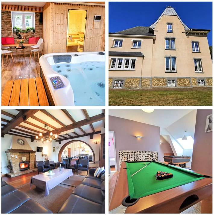 Location de vacances pour 20 personnes, avec Jacuzzi et Terrasse ainsi que Jardin et Sauna à Tintigny
