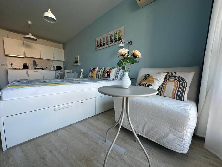 Apartament wakacyjny dla 2 osób, z Balkon i Taras oraz Ogród i Basen w Sozopol