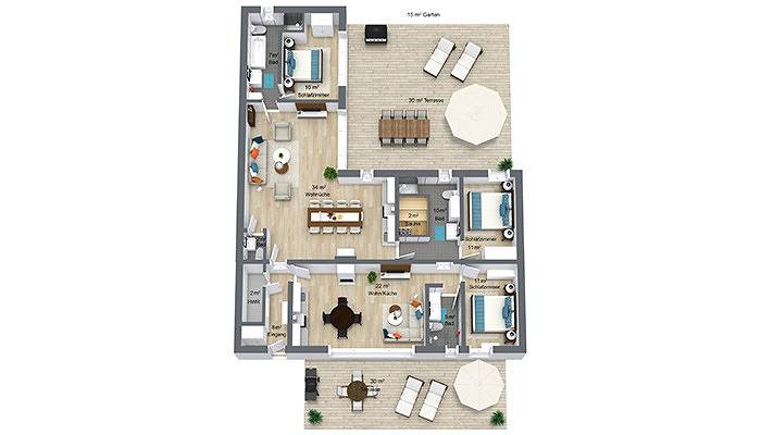 Ferienhaus für 10 Personen, mit Sauna und Garten in Drei Kaiserbäder - 2