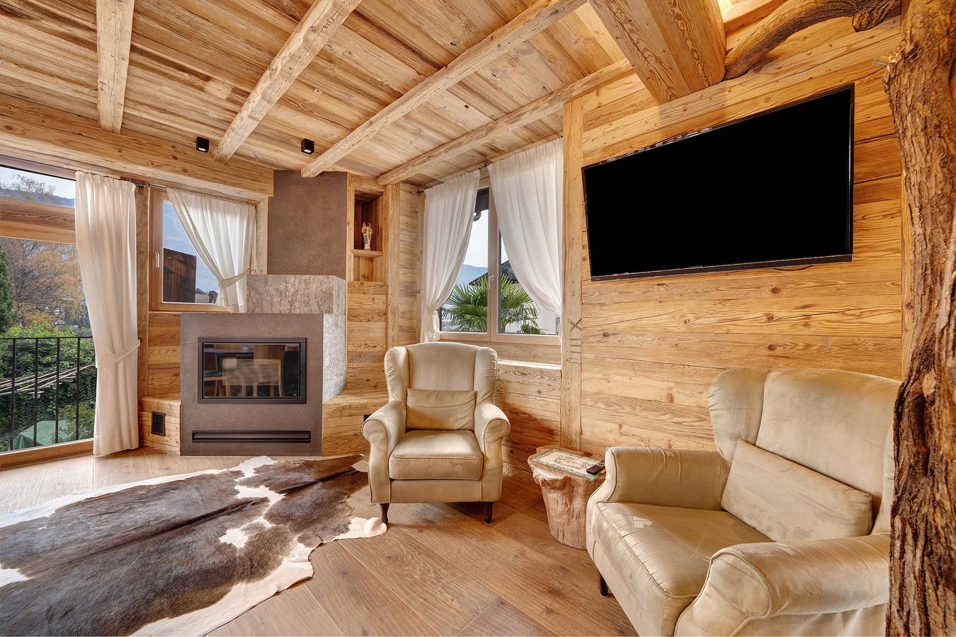 Ganze Wohnung, Ferienwohnung 'Chalet Deluxe' mit Bergblick, Gemeinschaftsgarten und Wi-Fi in Mitterlana, Lana