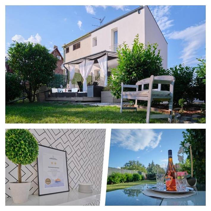 Ferienwohnung für 6 Personen, mit Balkon und Terrasse sowie Garten in Balatonalmadi