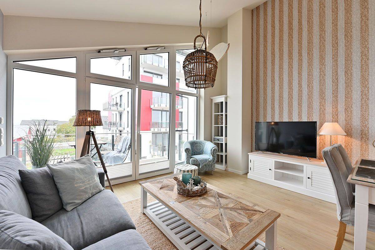 Apartamento entero, Nur 200m zum Sandstrand, Meerblick, Wlan, bis 4 Personen mit Terrasse und Sauna in Hauptstrand Glowe, Glowe