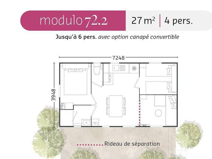 Mobil home pour 4 personnes, avec sauna et bassin pour enfant à Ars-en-Ré - 4