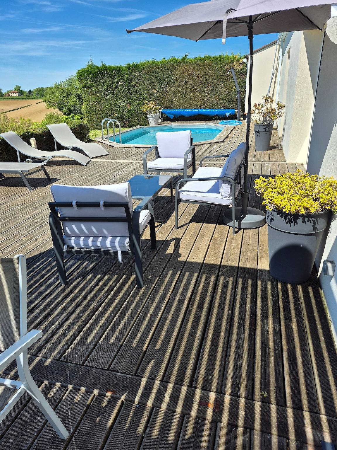 Ferienhaus 'Maison Campagne Avec Piscine Et Spa' mit privatem Pool, Wlan und Klimaanlage in La Salvetat-Belmontet, Tarn-et-Garonne