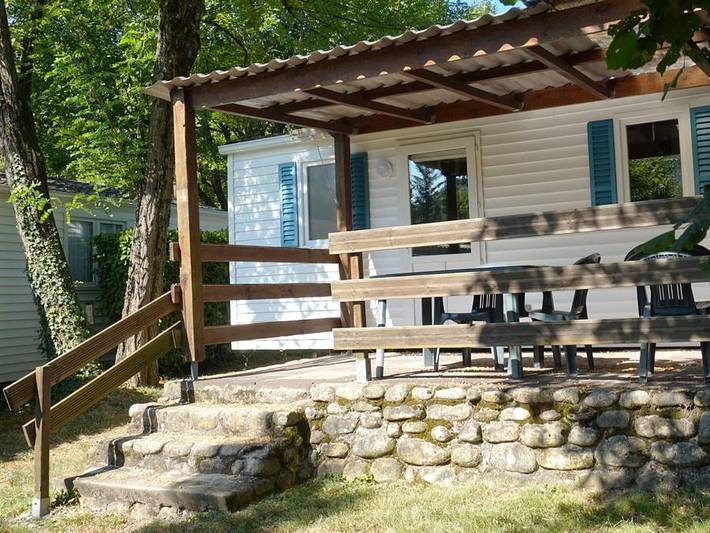 Camping Le Barutel - Mobilheim 4 personen - Mobilheim Komfort+ in Meyras, Parc naturel régional des Monts d'Ardèche