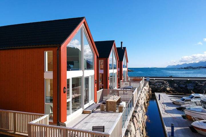 Blockhütte für 8 Personen, mit Garten auf den Lofoten