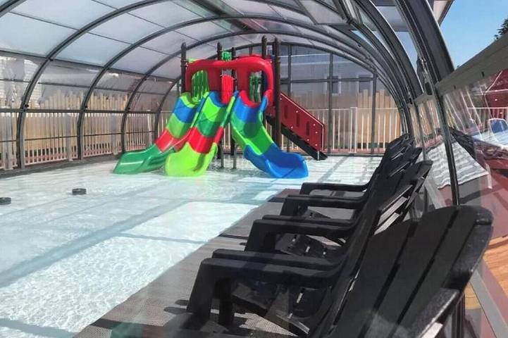 Zecamping 4* familial 500m plage piscine couverte mobil-home 35m2 in Quettehou, Cherbourg und Umgebung