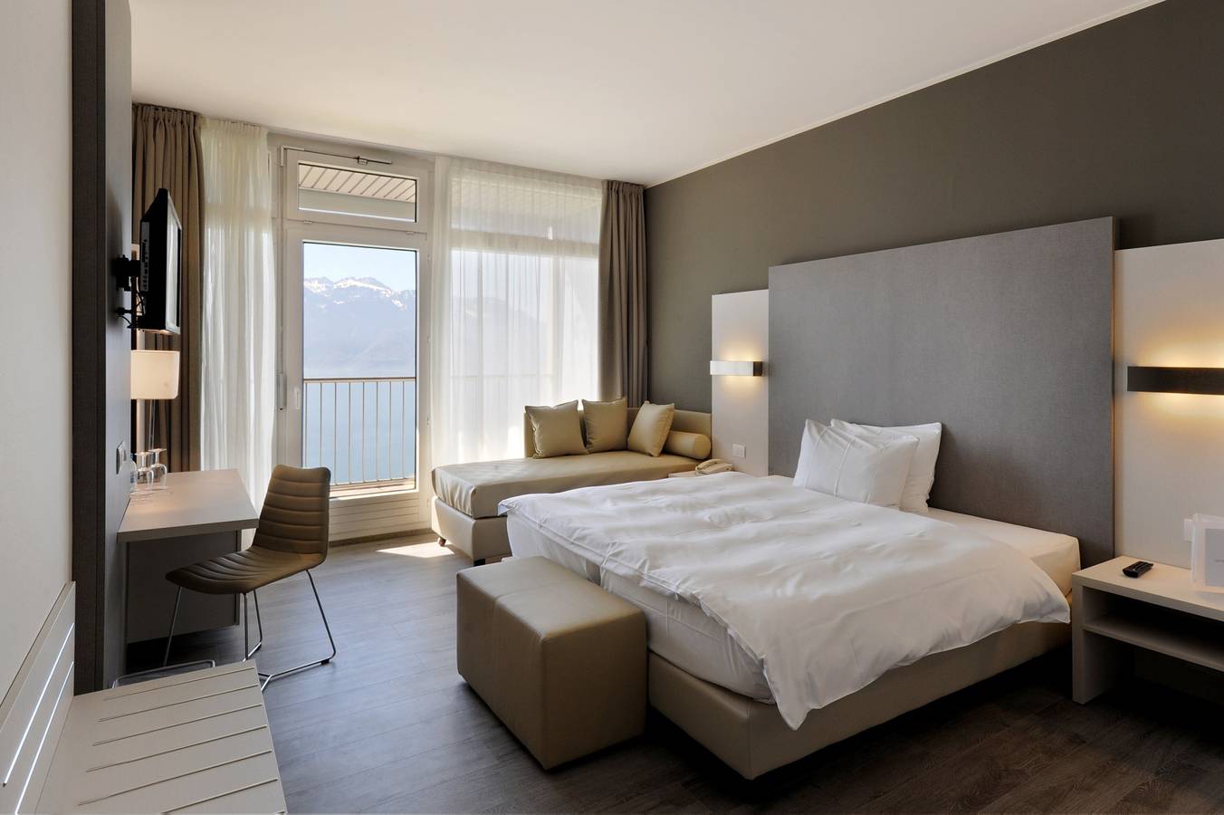 Préalpina - Doppelzimmer mit Balkon in Chexbres, Genfer See