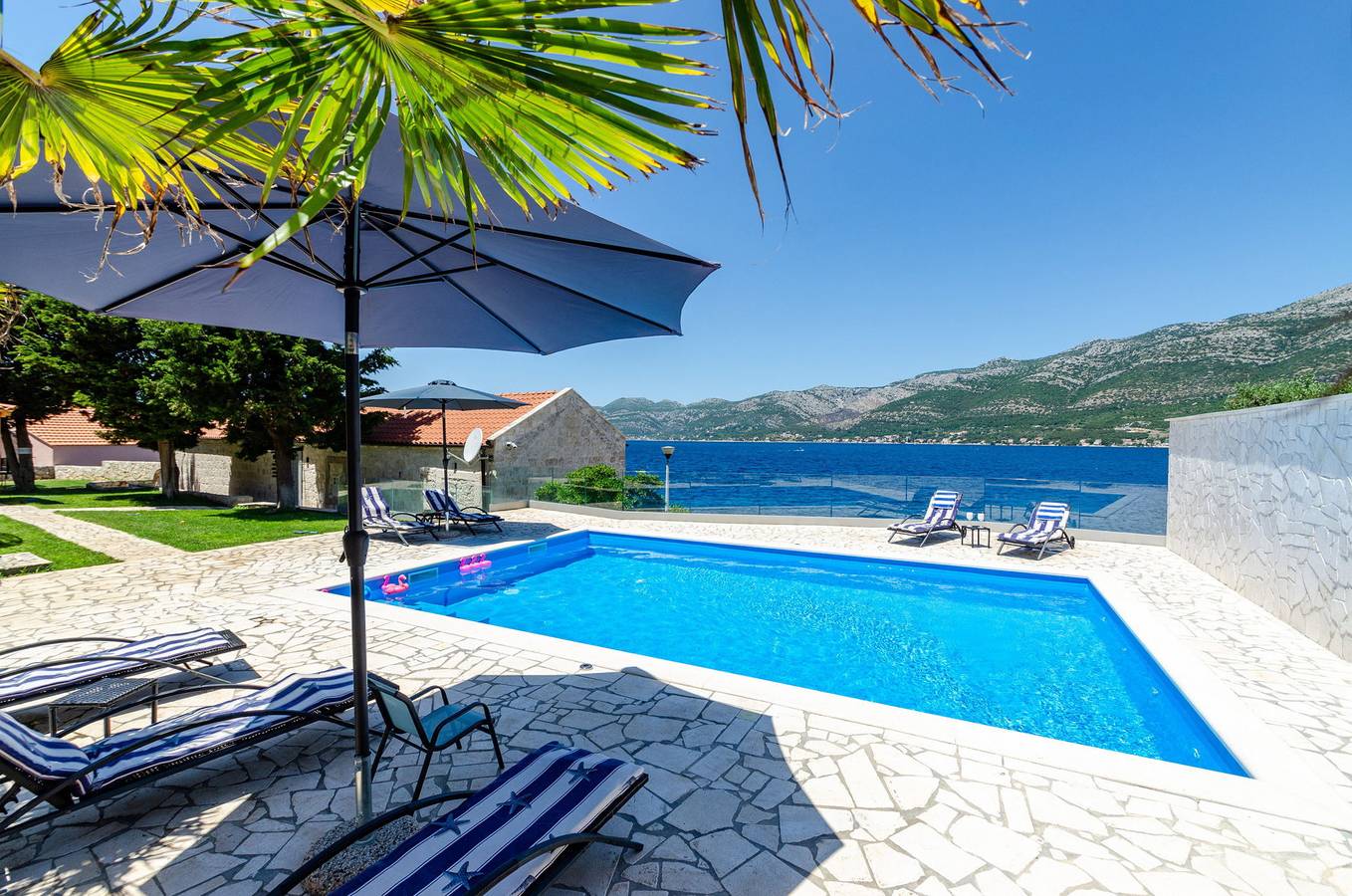 Beachfront Villa Gabriela with Pool in Korcula Town, Korcula