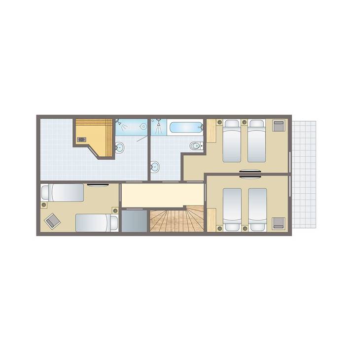 Ferienhaus für 6 Personen, mit Sauna und Balkon/Terrasse sowie Terrasse in Anjum - 2