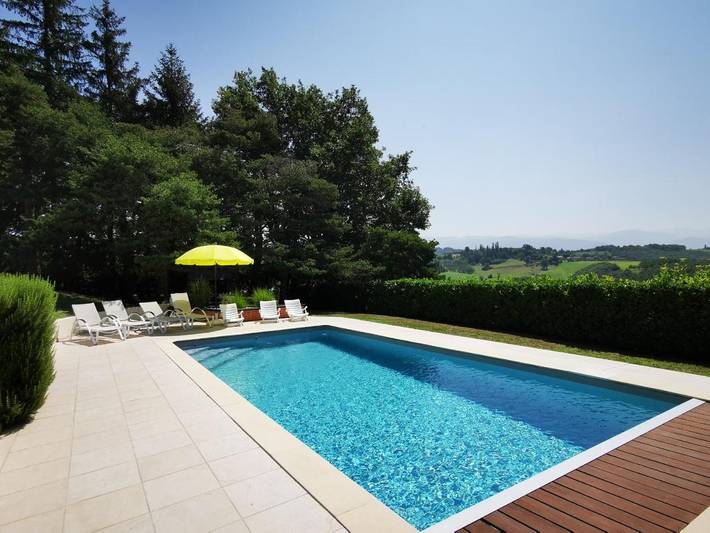 Maison de vacances pour 5 personnes, avec Terrasse et Jardin ainsi que Piscine et Vue