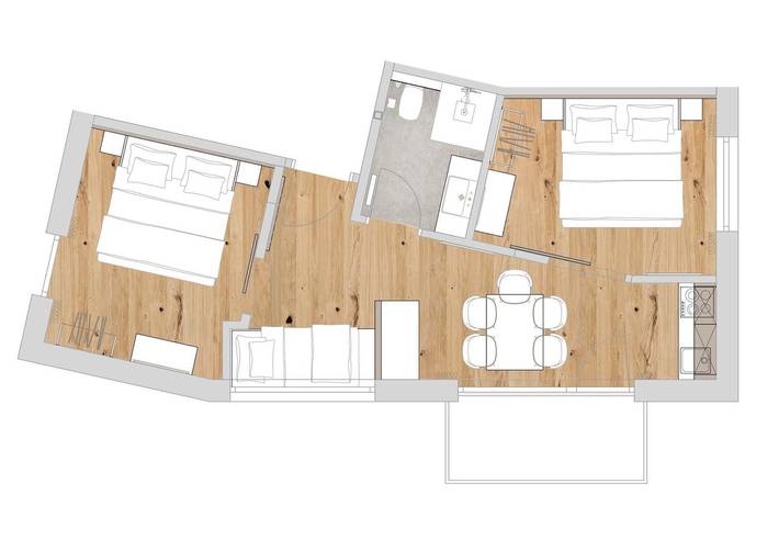 Ganze Ferienwohnung, App1 für 4-5 Personen in Ischgl, Verwall