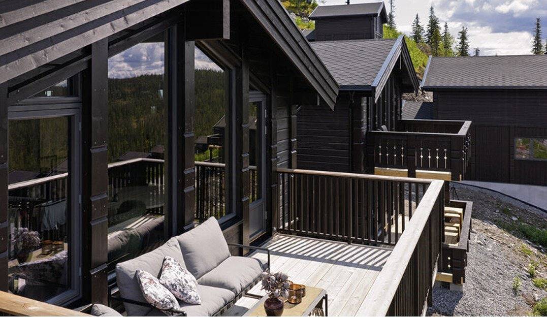 Nybygget hytte ved Norefjell med fjellpanorama in Norefjell, Krødsherad 