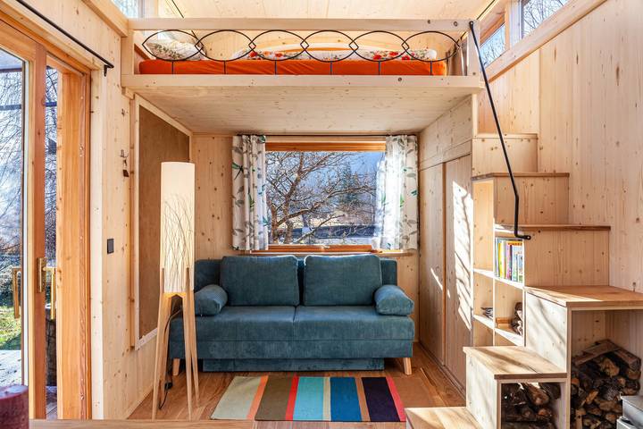 Charmantes Tiny House "Loft Süd" mit Bergblick, Wlan, Terrasse und Garten in Unterammergau, Bayerische Alpen