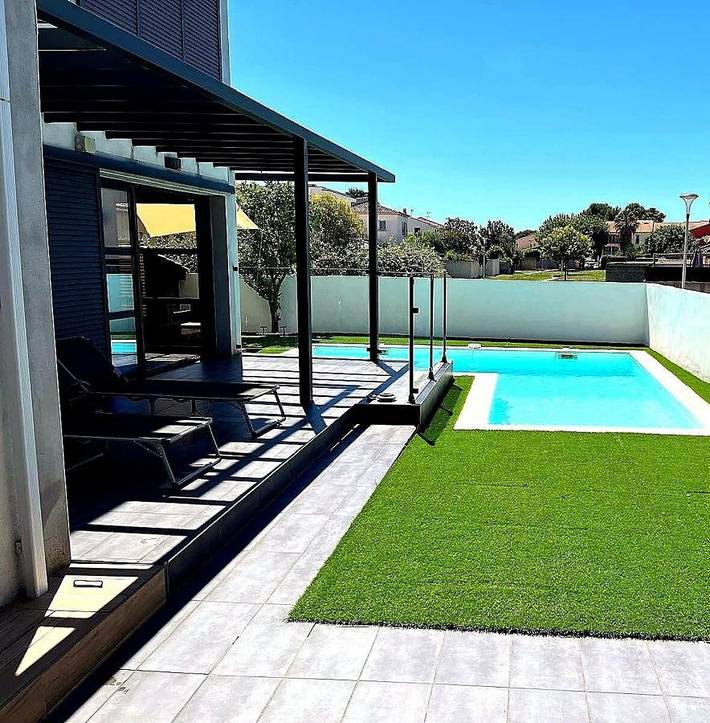 Villa pour 8 personnes, avec Jacuzzi et Terrasse ainsi que Jardin et Piscine à Lattes