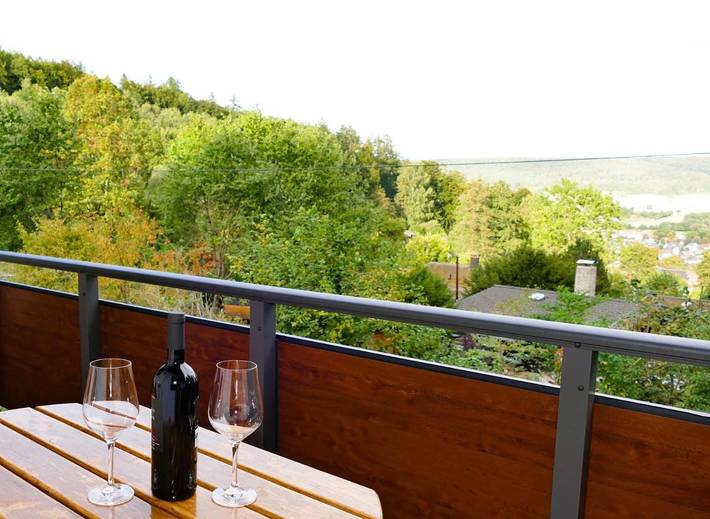 Ferienwohnung für 4 Personen, mit Balkon und Terrasse sowie Garten und Sauna