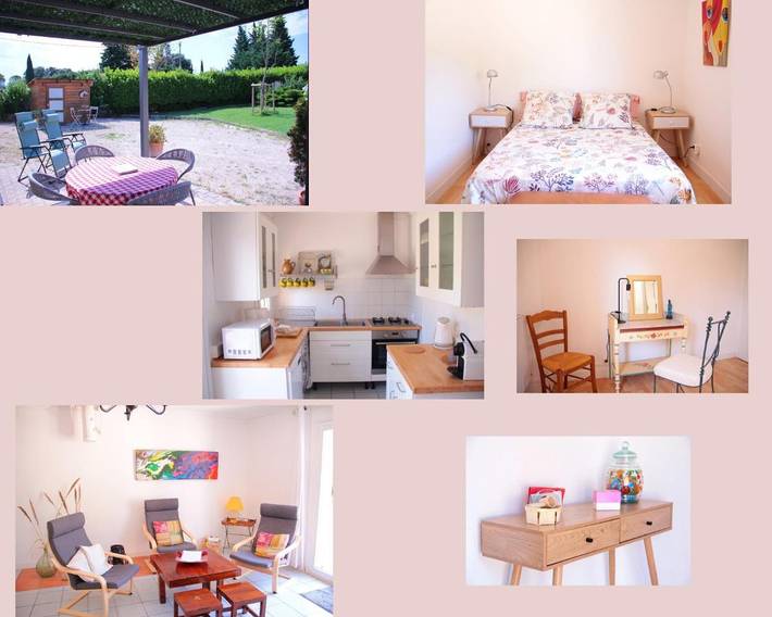 Location de vacances pour 3 personnes, avec Terrasse ainsi que Jardin et Vue à Sérignan-du-Comtat - 2