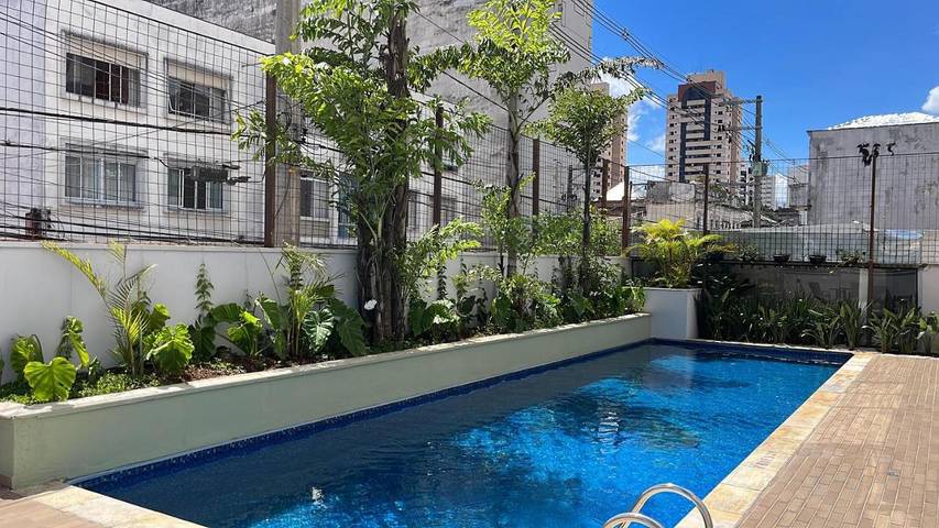 Apartamento para 2 personas, con piscina además de terraza y vistas, Se admiten mascotas en Vila Mariana