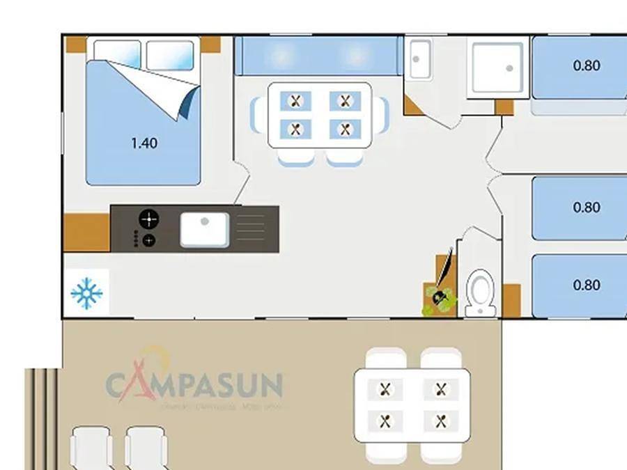 Campasun Les Hautes Prairies - Mobile home 6 persons - Provence - 32m² - 3 bedrooms in Lourmarin, Parc naturel régional du Luberon