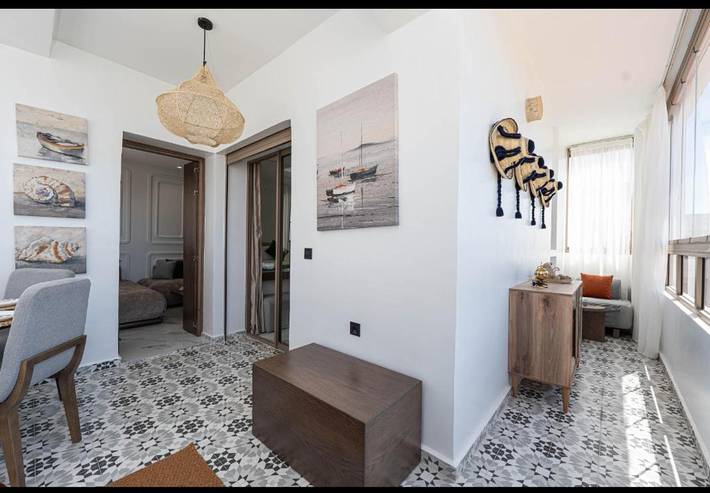 Appartement de vacances pour 3 personnes, avec terrasse ainsi que vue et piscine