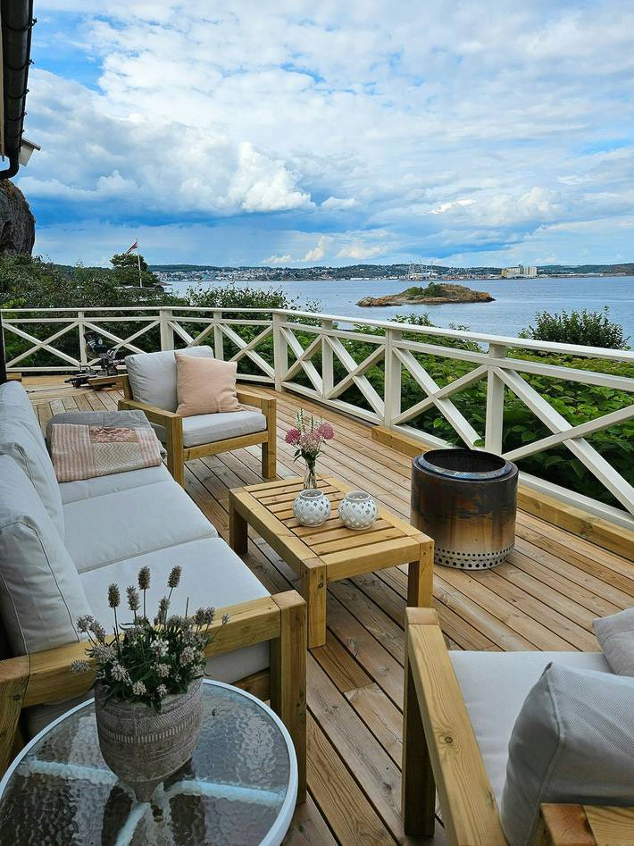 Feriehus for 8 personer, med terrasse, dyr tillatt i Larvik