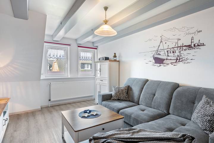 Ferienwohnung für 4 Personen, mit Seeblick und Garten auf den Nordseeinseln