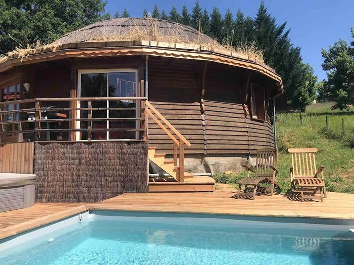 Maison de vacances pour 6 personnes, avec jardin ainsi que piscine et vue, animaux acceptés
