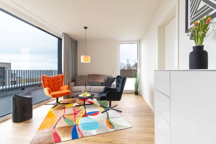 Ferienwohnung für 3 Personen, mit Balkon und Terrasse sowie Sauna