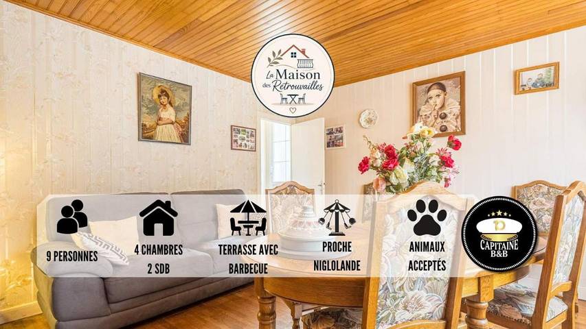 Maison de vacances pour 9 personnes, avec terrasse, animaux acceptés