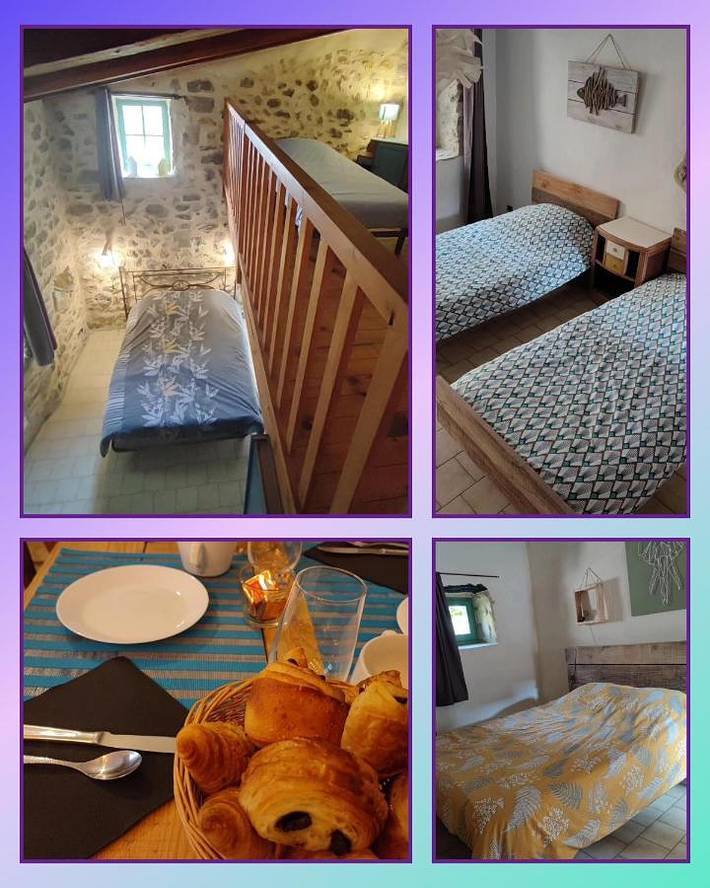 Chambre d’hôte pour 4 personnes, avec vue