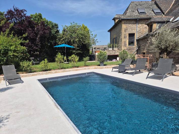Maison de vacances pour 10 personnes, avec piscine ainsi que vue et jardin