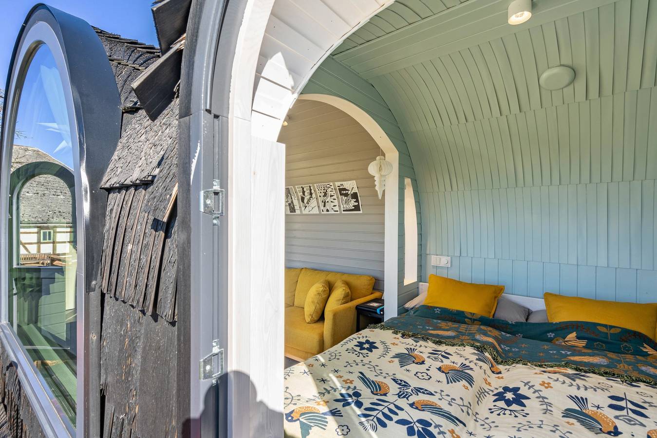 Tiny Home 'Stall Und Sterne - Kleiner Wagen' met uitzicht op de bergen, eigen terras en Wi-Fi, foto 8