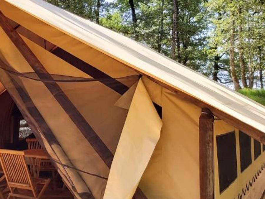 Domaine du Koukano - Tente en toile et en bois 5 personnes - Tente Lodge Robinson in Maurens-Scopont, Région de Castres