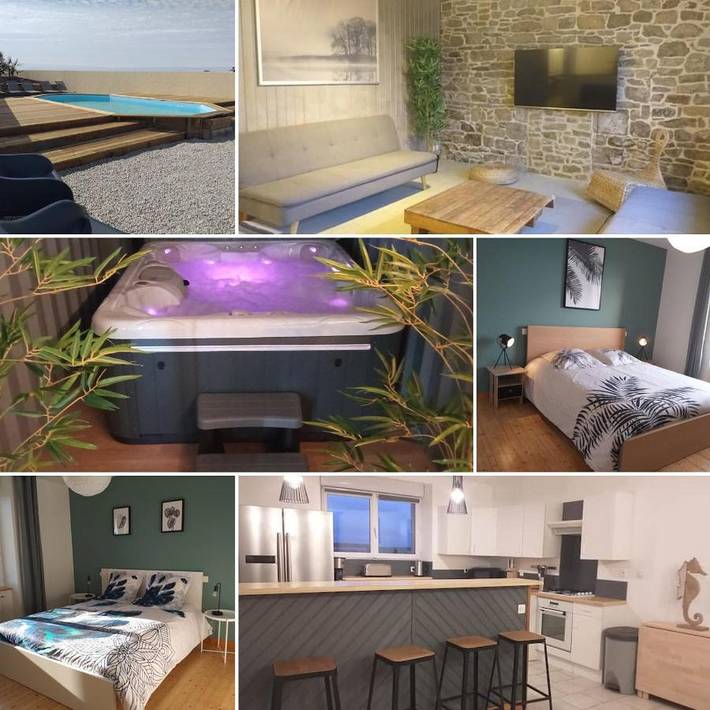 Location de vacances pour 15 personnes, avec jardin et bassin pour enfant ainsi que vue et piscine, animaux acceptés à Plounévez-Lochrist - 3