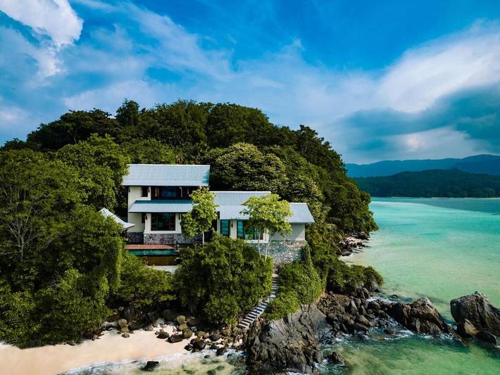 Ferienhaus für 2 Personen, mit Pool und Garten sowie Ausblick auf den Seychellen