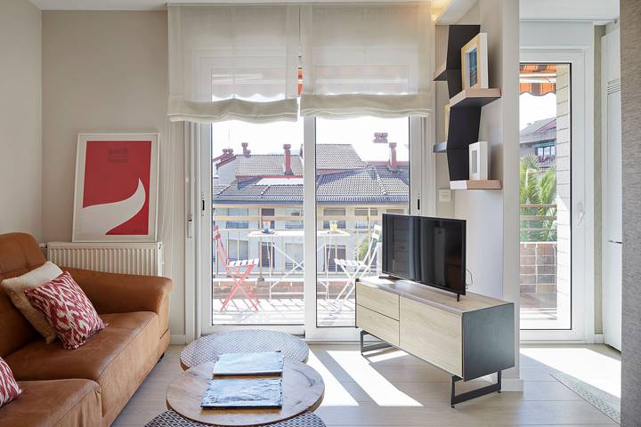 Gîte pour 3 personnes, avec Balcon et Bassin pour enfant à Zarautz