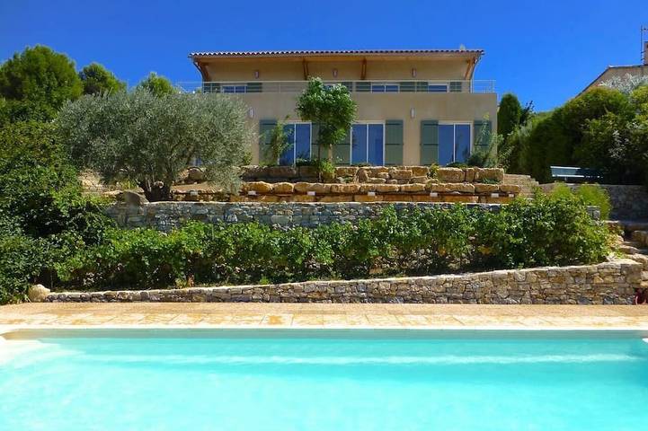 Villa klimatisiert, Schwimmbad geheizt,  Paradis für Kinder, Meersicht, Wlan in Le Castellet, Mittelmeerküste (Frankreich)