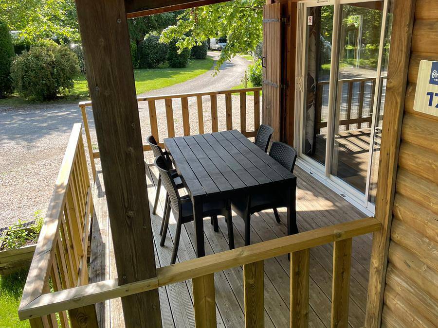 Flower Camping Saint-Martin - Mobilheim 6 personen - Premium Holzchalet 31m² - 2 Zimmer - Überdachte Terrasse - Tv - Lv - Klimaanlage in Sorèze, Lauragais