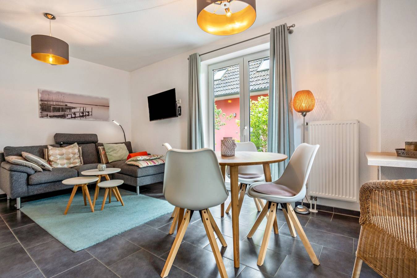 Appartement entier, Appartement accessible 'Haus K 102 Rdc' avec terrasse privée, jardin et Wi-Fi in Röbel, Lac Müritz