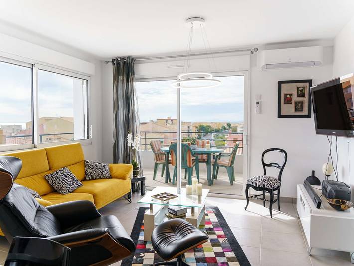 Appartement de vacances pour 4 personnes, avec balcon, animaux acceptés dans Narbonne Plage