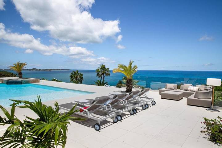 Location de vacances pour 10 personnes, avec sauna et piscine ainsi que jardin et vue, animaux acceptés dans Friars Bay Saint Martin - 3